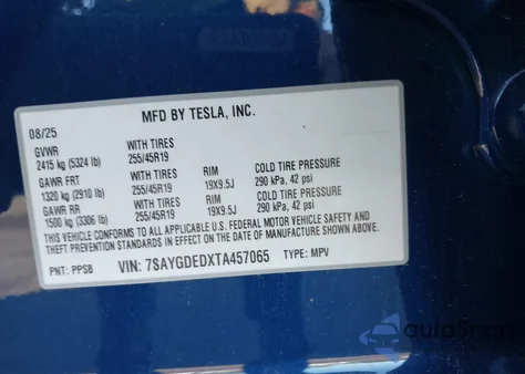 2026 Tesla Model Y Long Range Dual Motor All-Wheel Drive from USA, damaged, VIN 7SAYGDEDXTA457065